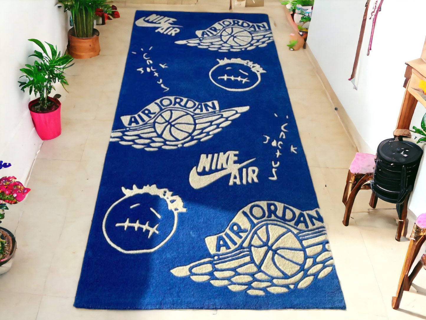 Nike Cactus Jack & Jordan Inspired Blue Runner Rug