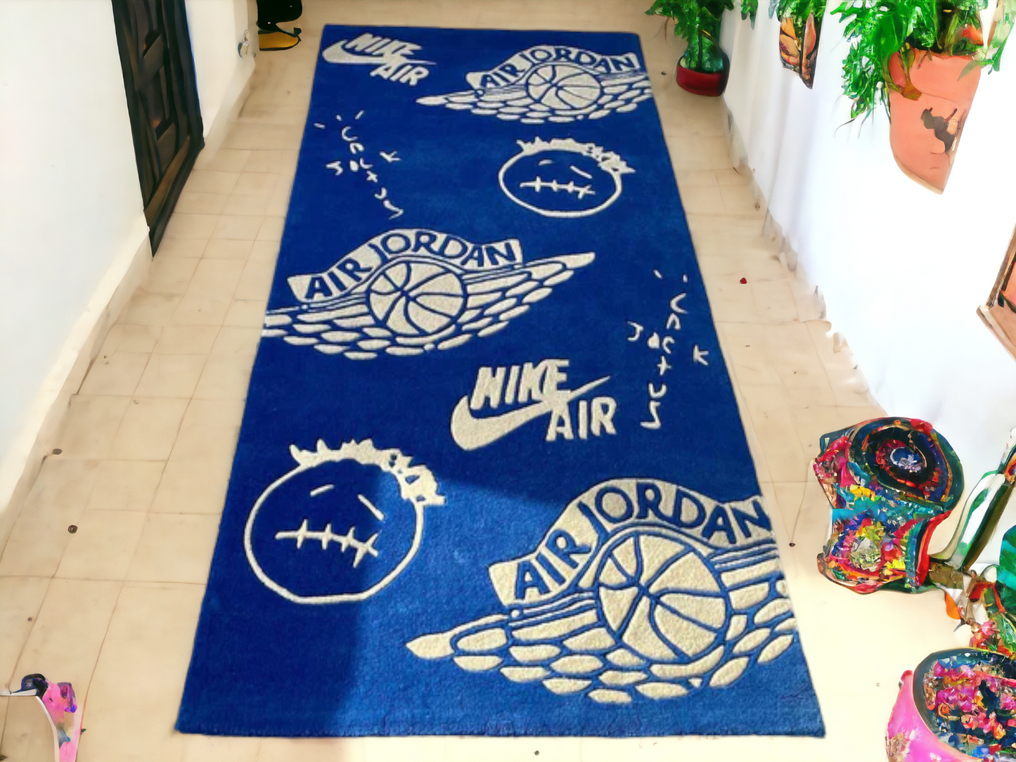 Nike Cactus Jack & Jordan Inspired Blue Runner Rug