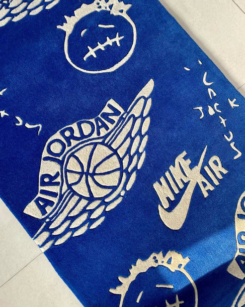 Nike Cactus Jack & Jordan Inspired Blue Runner Rug