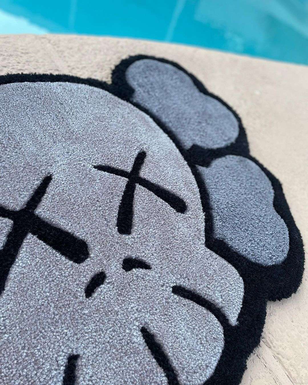 KAWS-Inspired Gray Rug