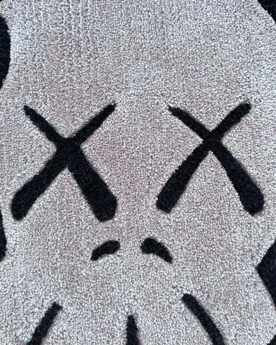 KAWS-Inspired Gray Rug