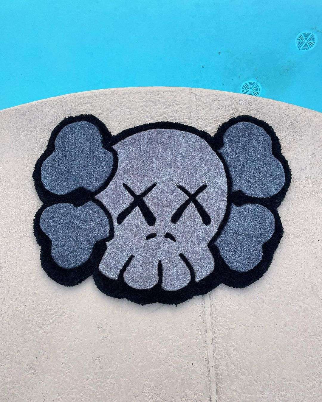 KAWS-Inspired Gray Rug