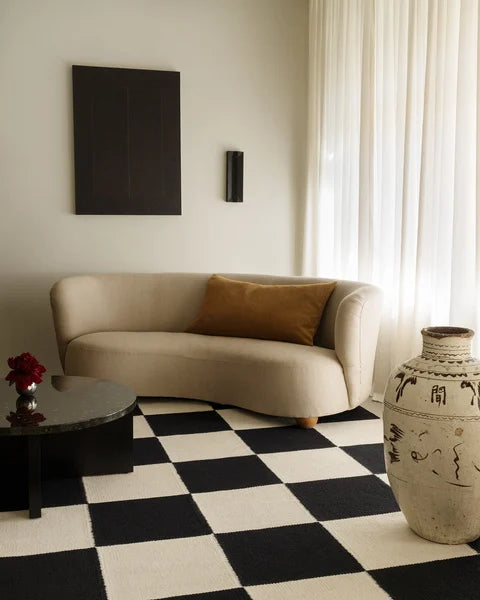 Checkered Box Flatweave Handwoven Area Rug