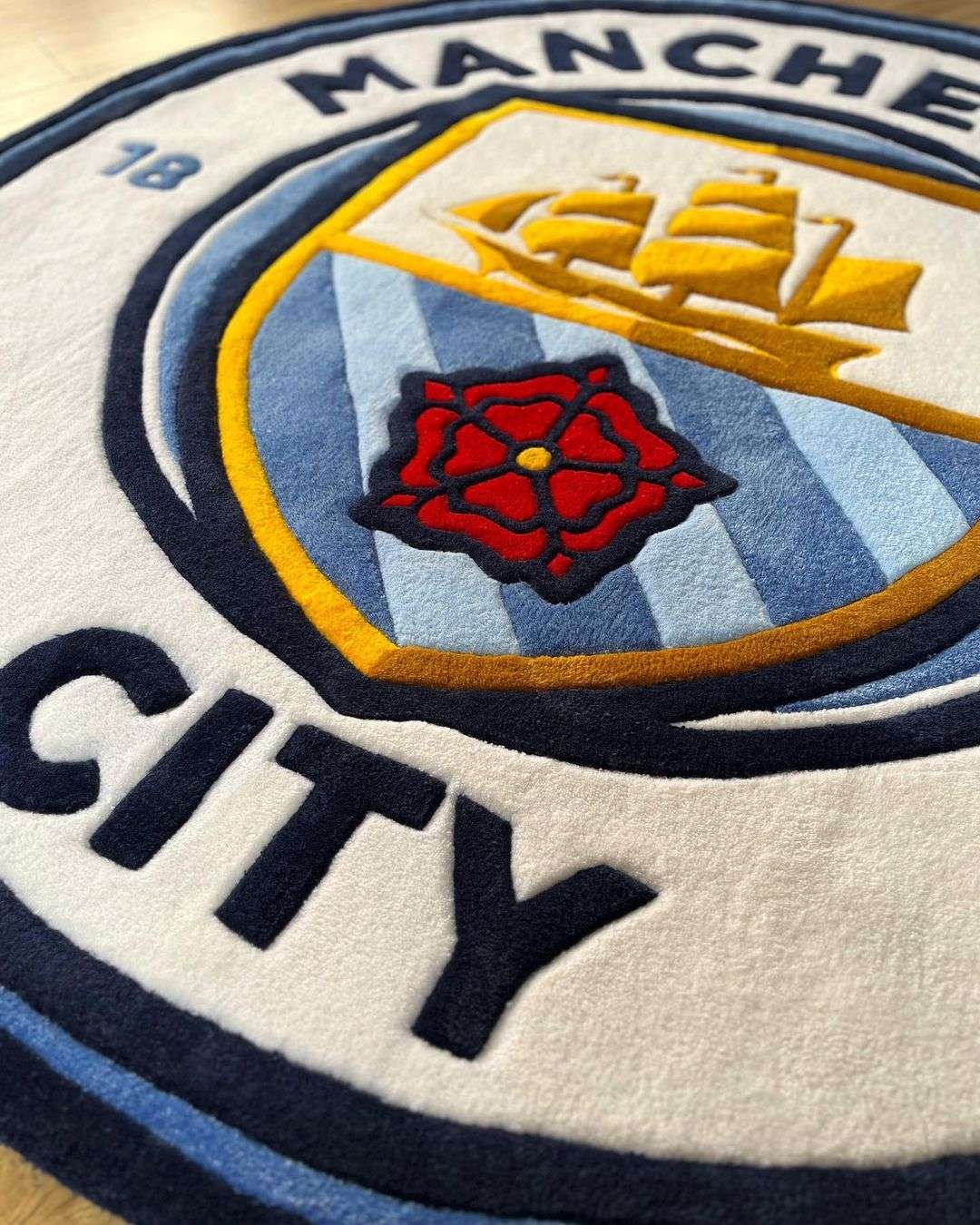 Manchester City Football Club Logo Handmade Rug