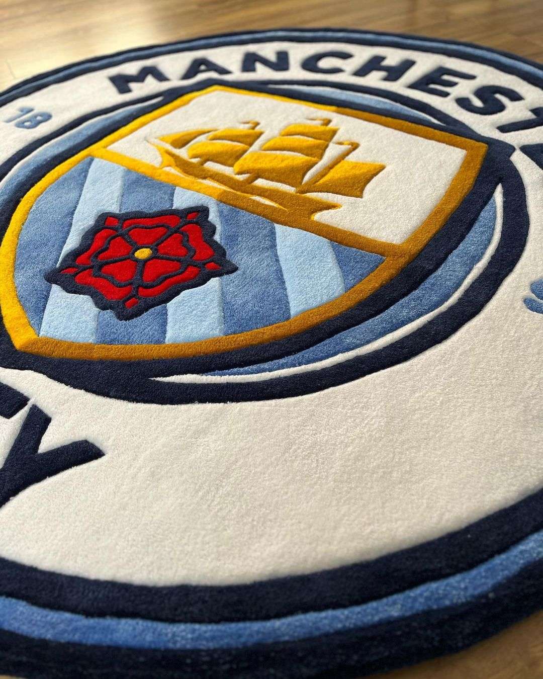 Manchester City Football Club Logo Handmade Rug