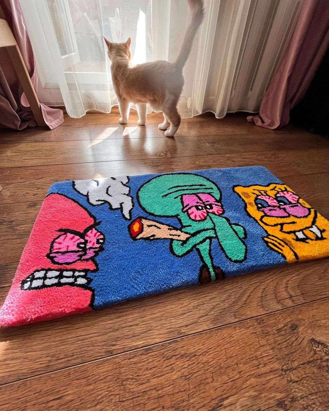 SpongeBob Smoking Handmade Rug