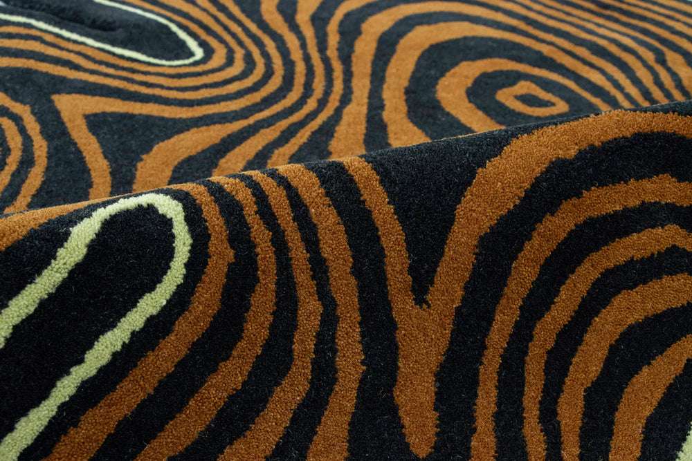 Amoeba Brown Handmade Rug