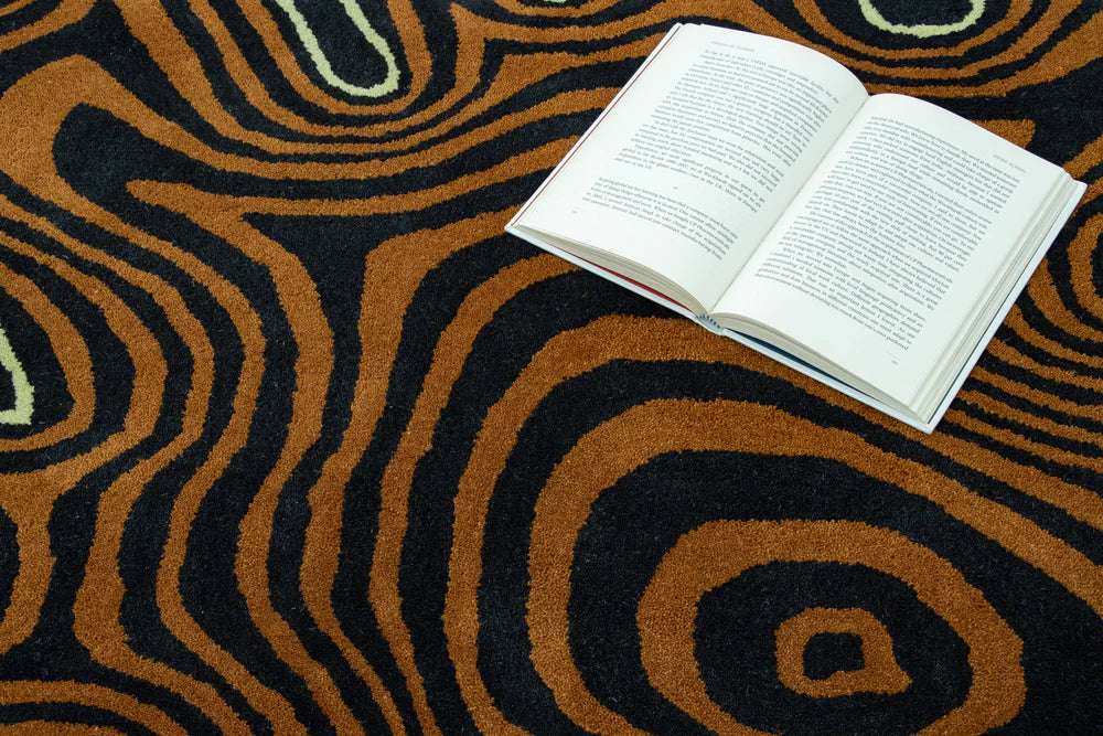 Amoeba Brown Handmade Rug