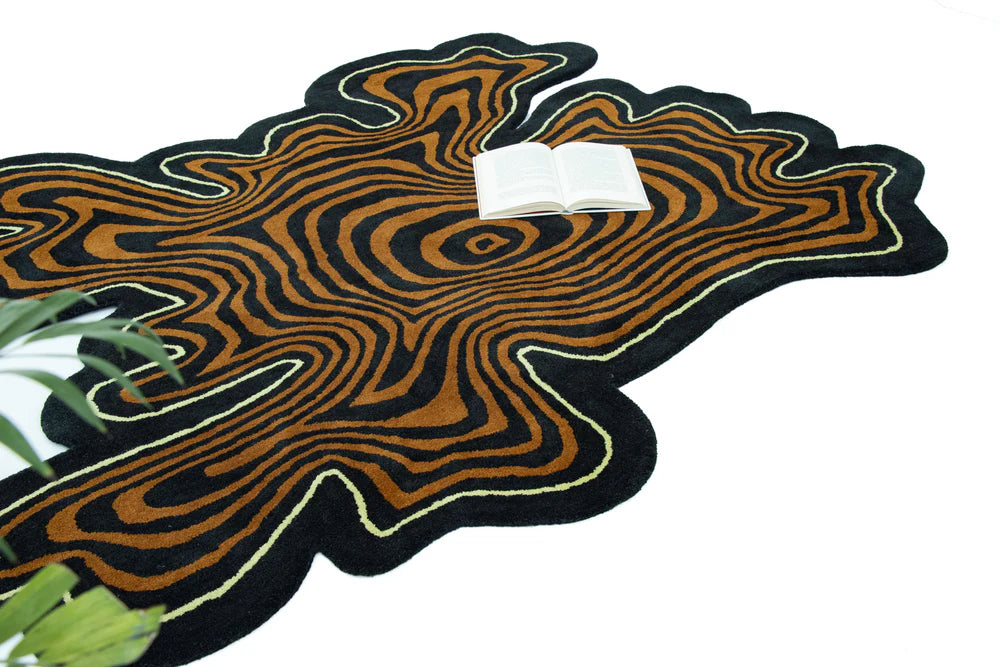 Amoeba Brown Handmade Rug