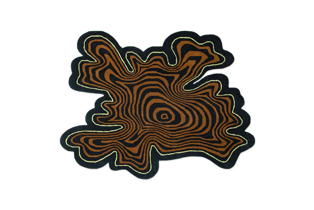 Amoeba Brown Handmade Rug