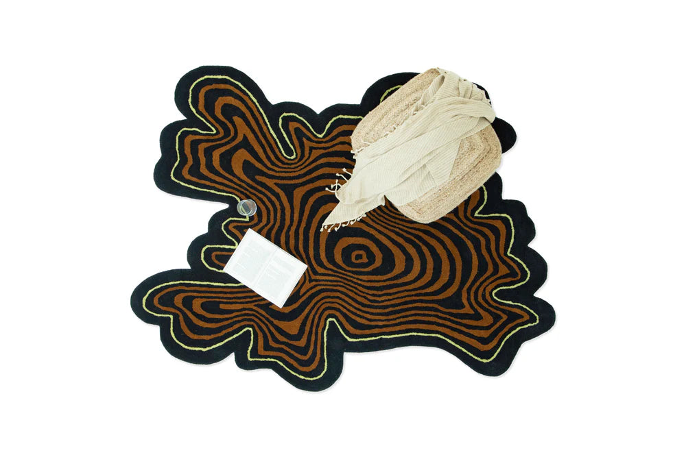 Amoeba Brown Handmade Rug