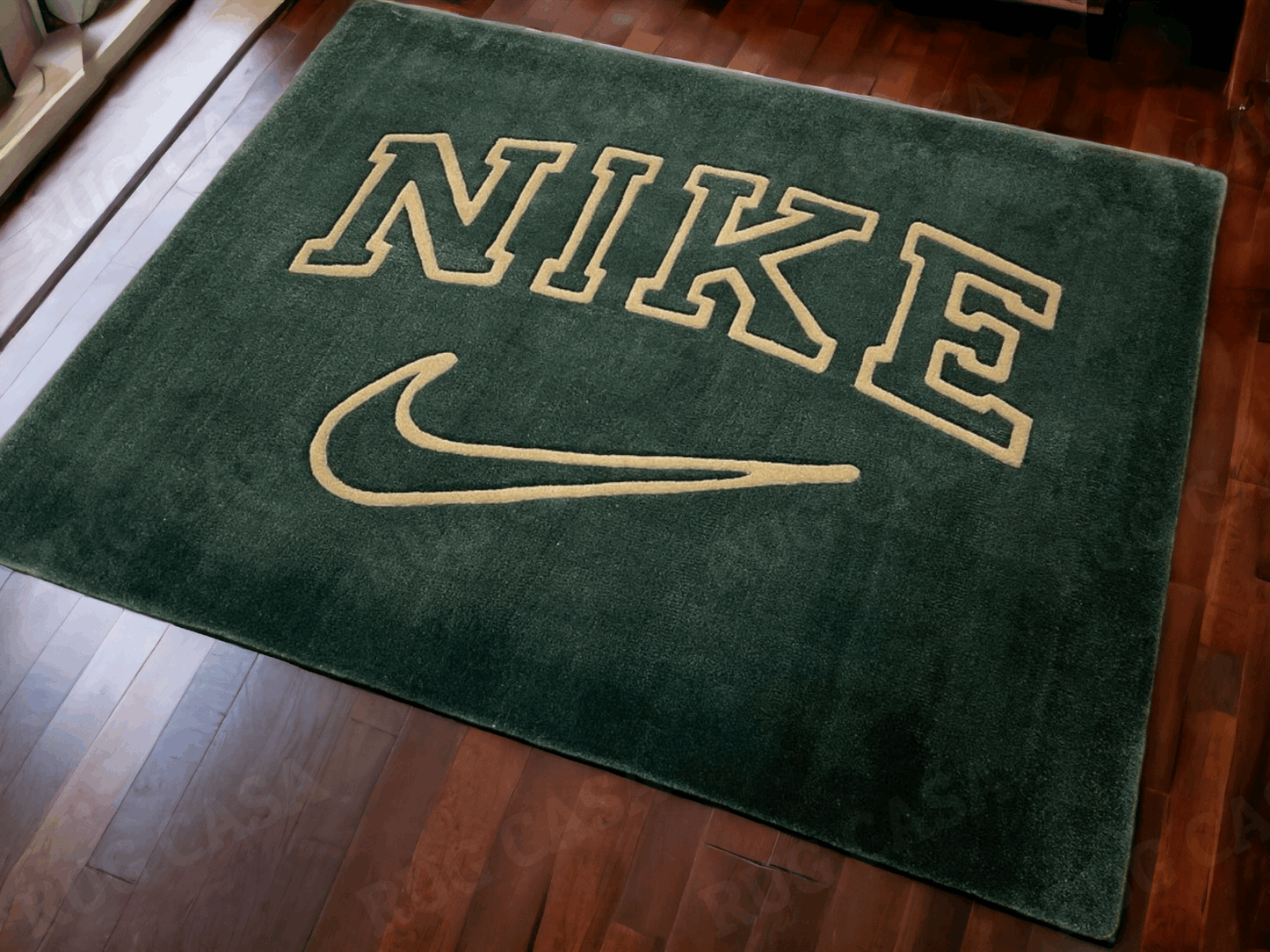 Nike Inspired Green Premium Area Rug