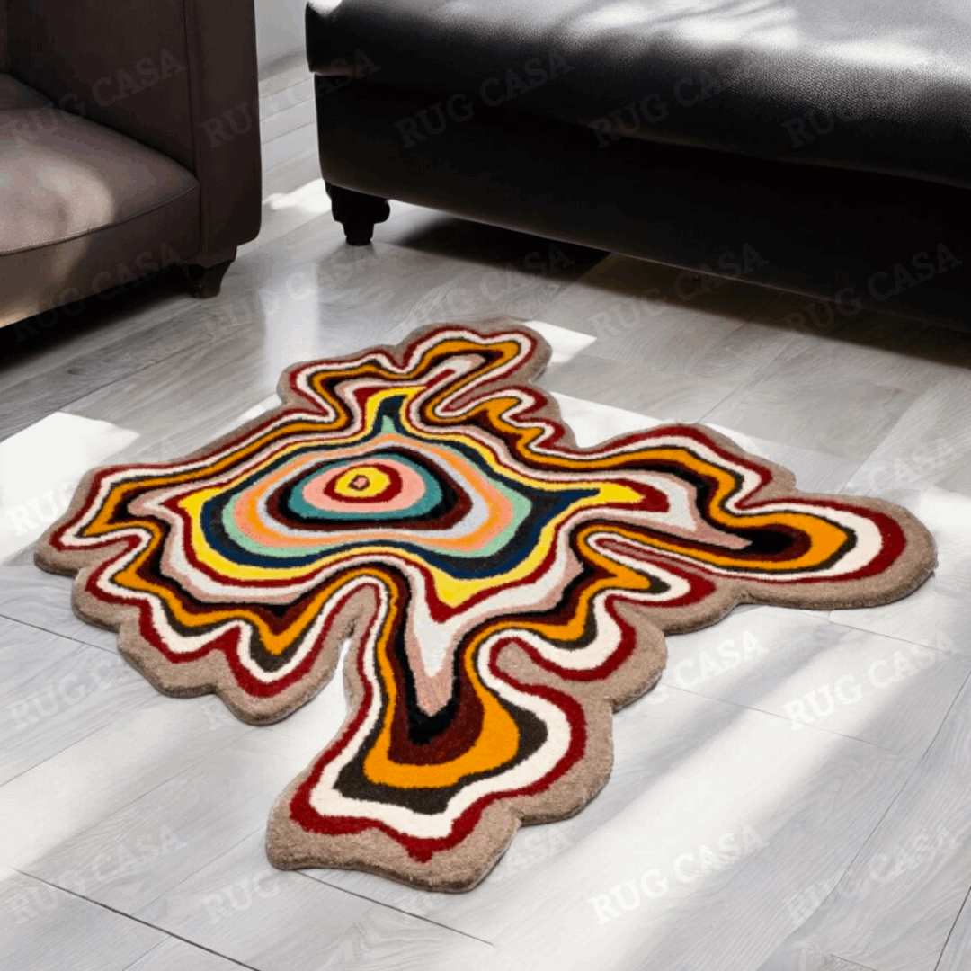 Amoeba Multicolor Handmade Rug