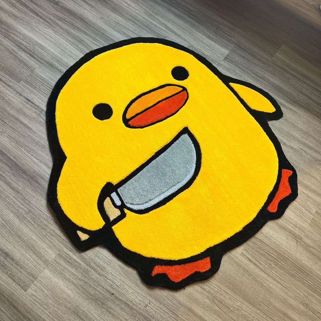 Duck With Knife Handmade Rug