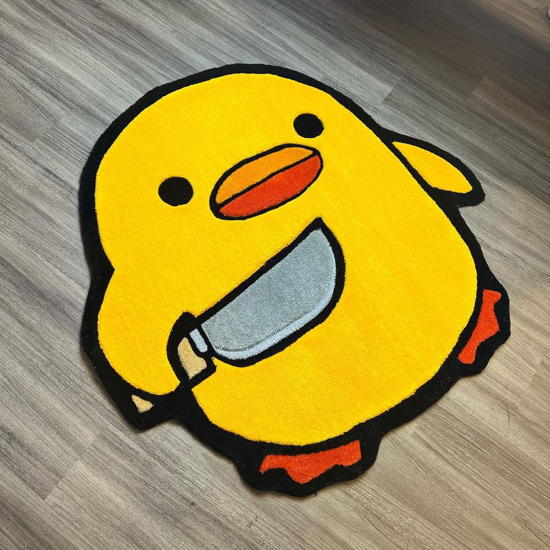 Duck With Knife Handmade Rug