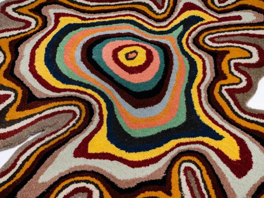 Amoeba Multicolor Handmade Rug