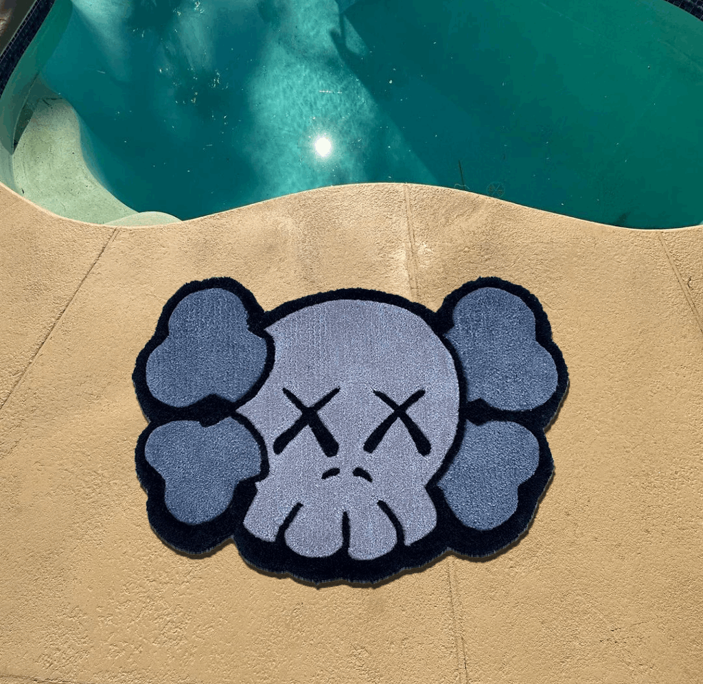 KAWS-Inspired Gray Rug