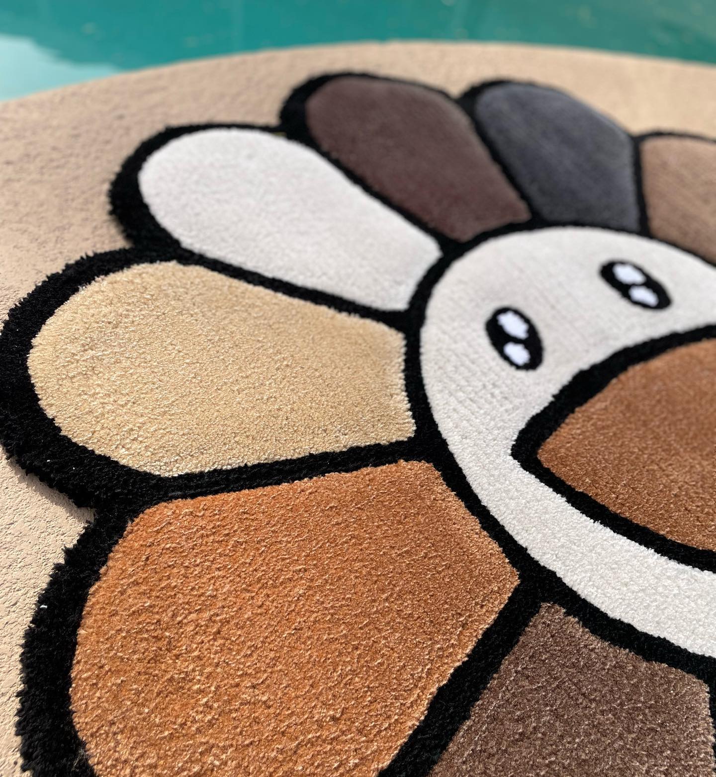 Murakami Brown Rainbow Flower Rug