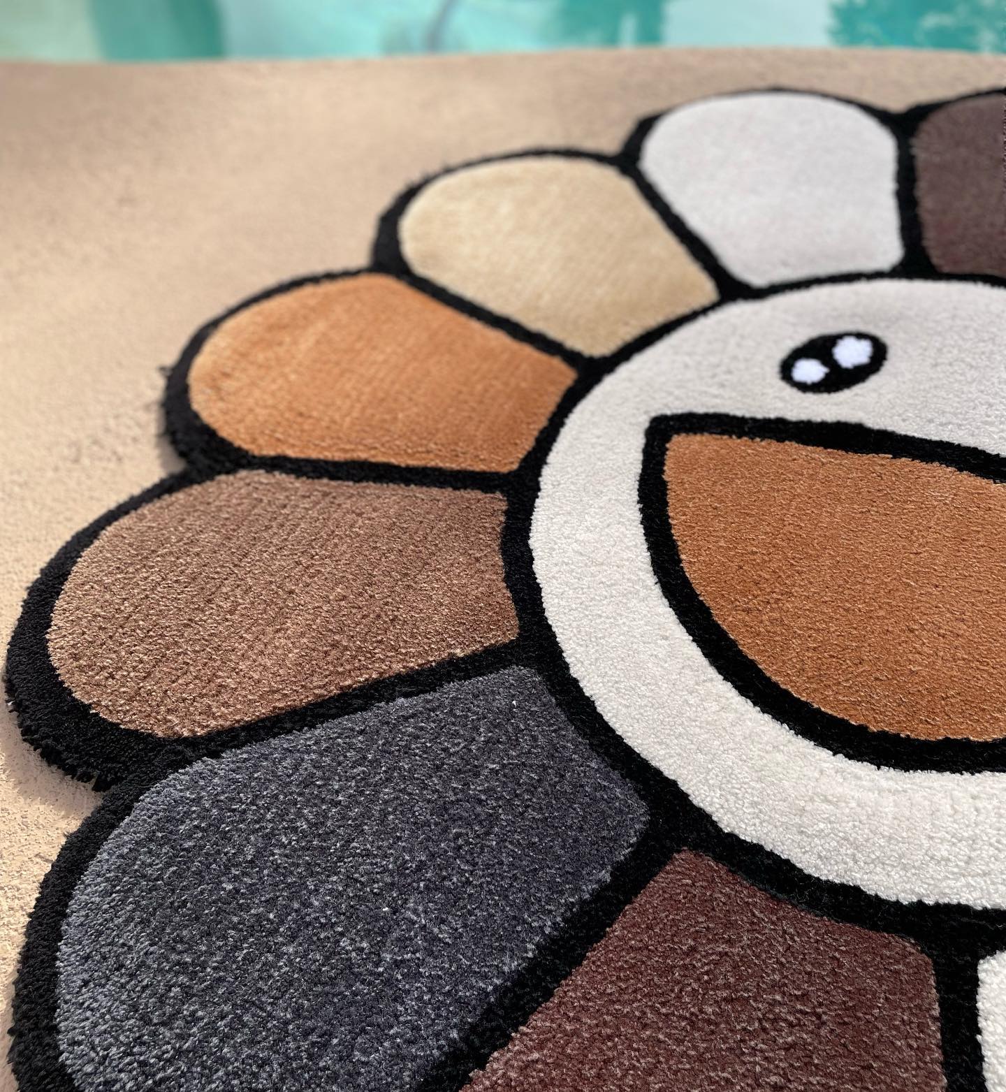 Murakami Brown Rainbow Flower Rug