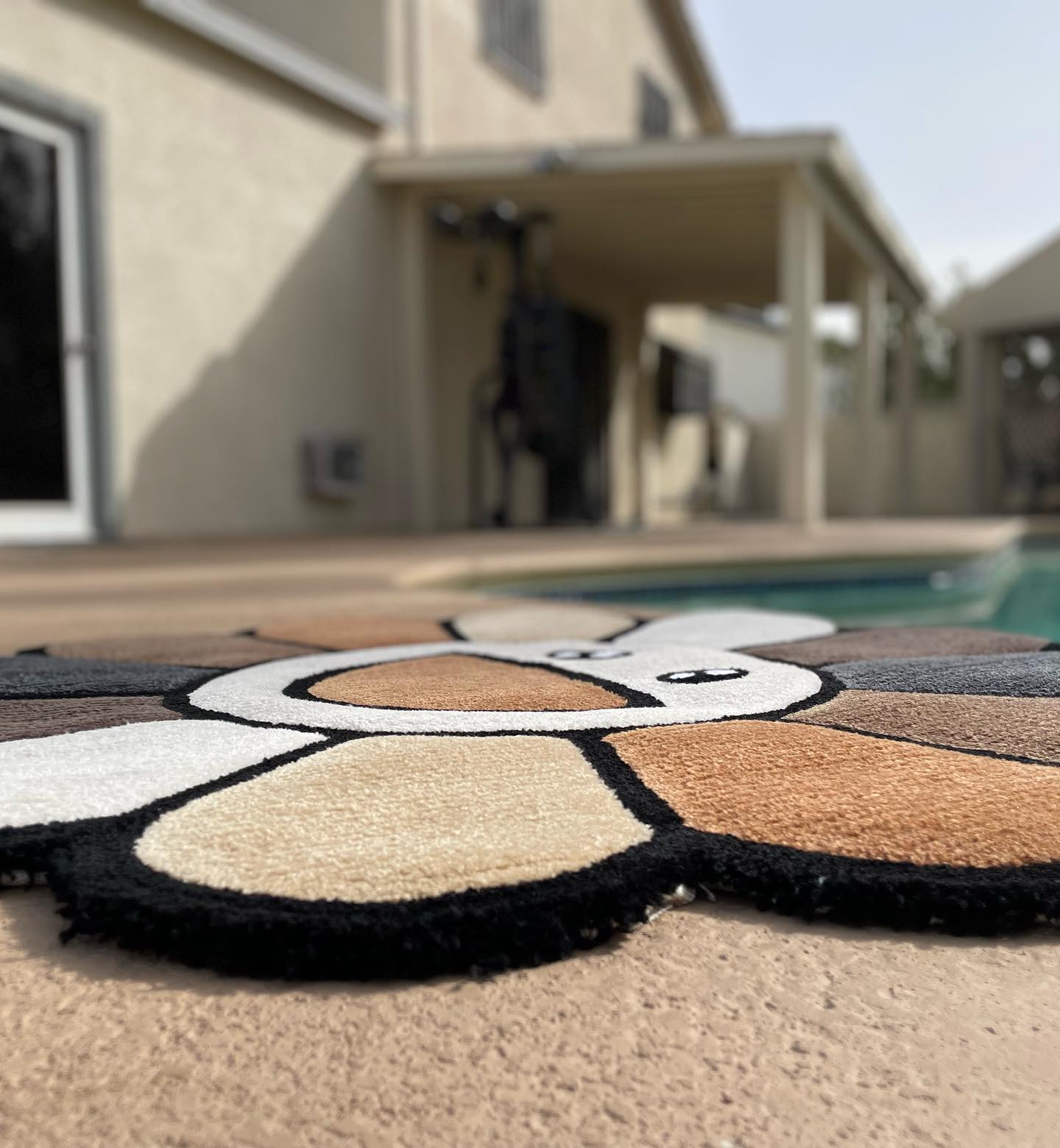 Murakami Brown Rainbow Flower Rug