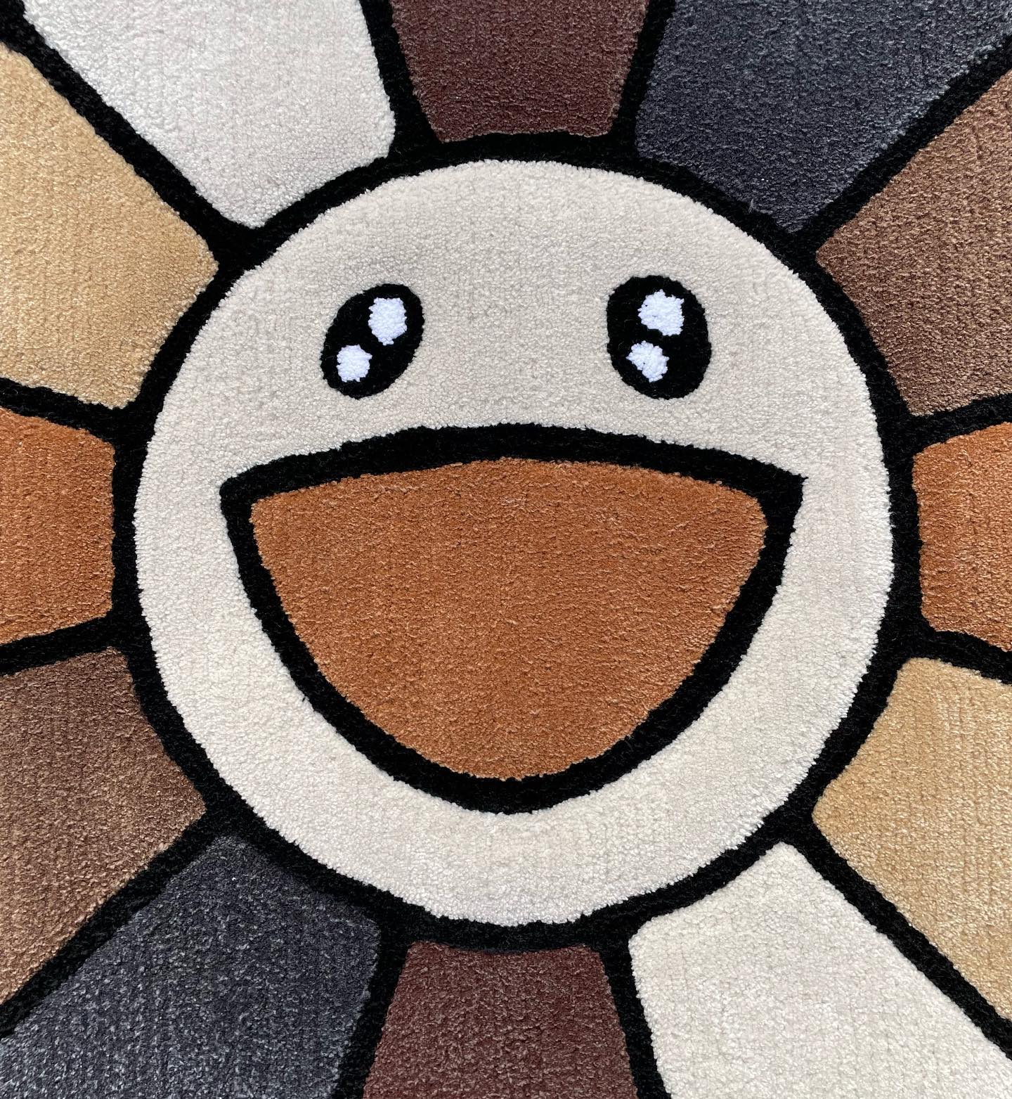 Murakami Brown Rainbow Flower Rug