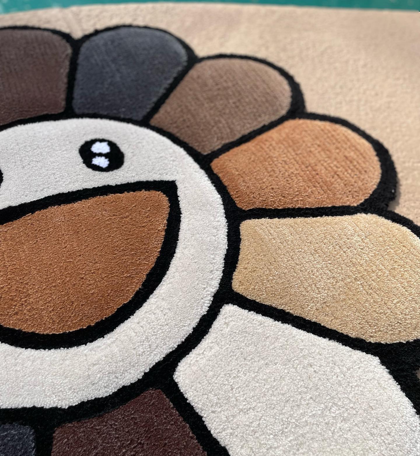 Murakami Brown Rainbow Flower Rug