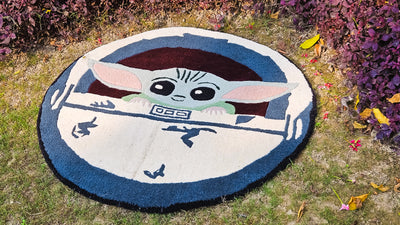 Baby Yoda Star Wars Handmade Rug (3 x 3 Feet)