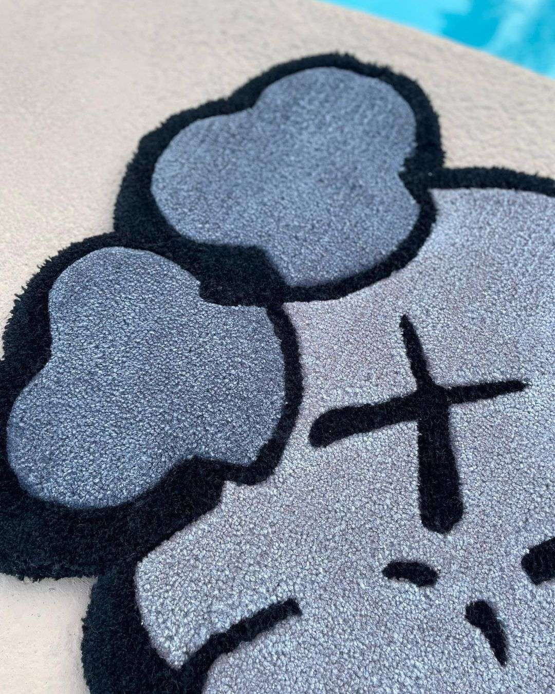 KAWS-Inspired Gray Rug