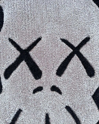 KAWS-Inspired Gray Rug