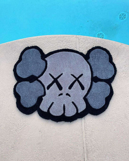 KAWS-Inspired Gray Rug