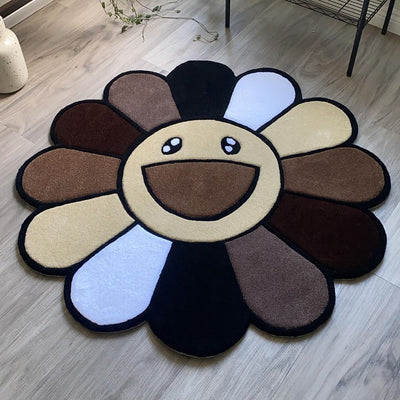 Murakami Brown Rainbow Flower Rug