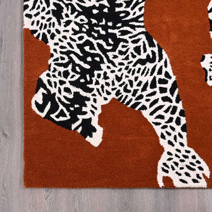 Leopard Climbing Handmade Rug