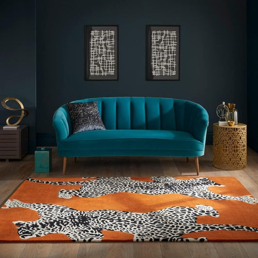 Leopard Climbing Handmade Rug