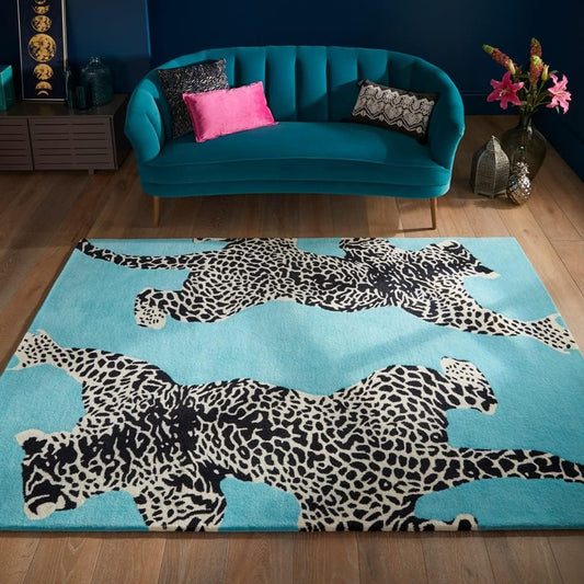 Leopard Climbing Handmade Rug