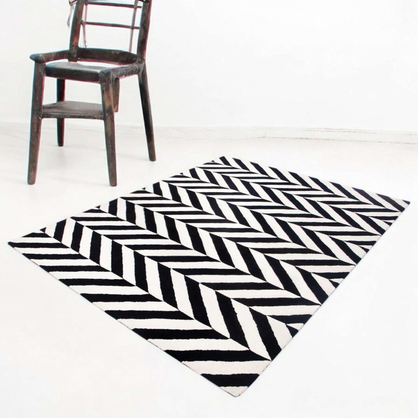 Checkered Black and White Rug