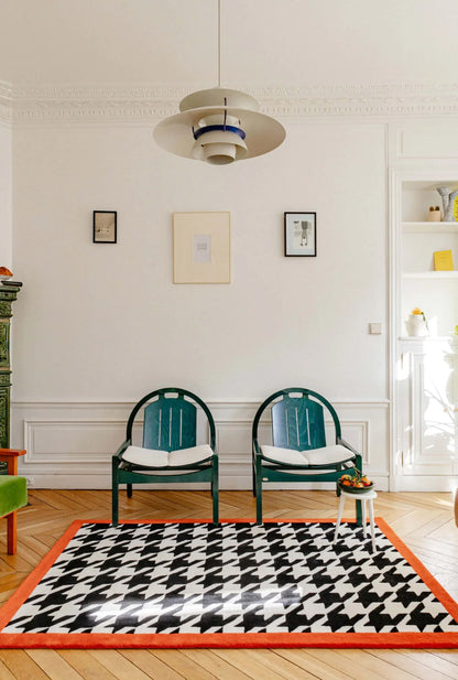 Houndstooth Pattern Handmade Premium Rug