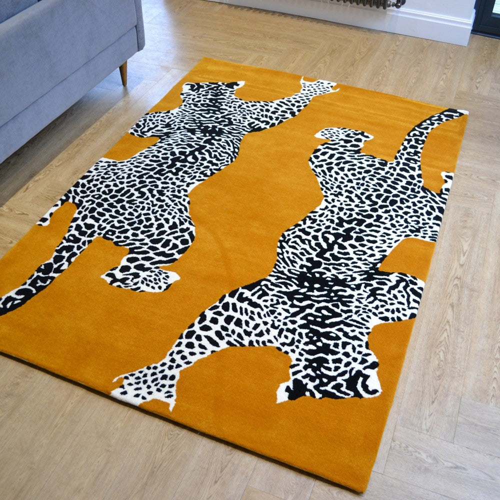 Leopard Climbing Handmade Rug