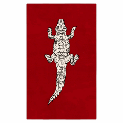 Red Crocodile Handmade Area Rug