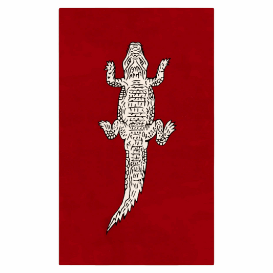 Red Crocodile Handmade Area Rug