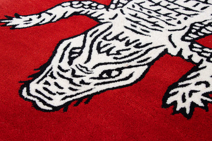 Red Crocodile Handmade Area Rug