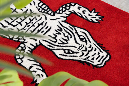 Red Crocodile Handmade Area Rug