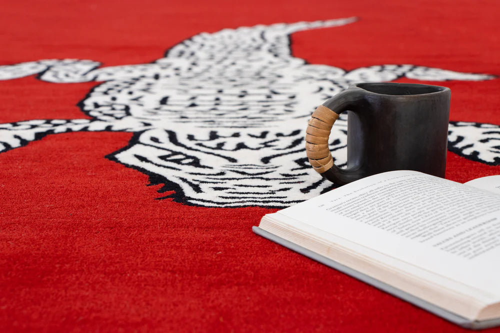 Red Crocodile Handmade Area Rug