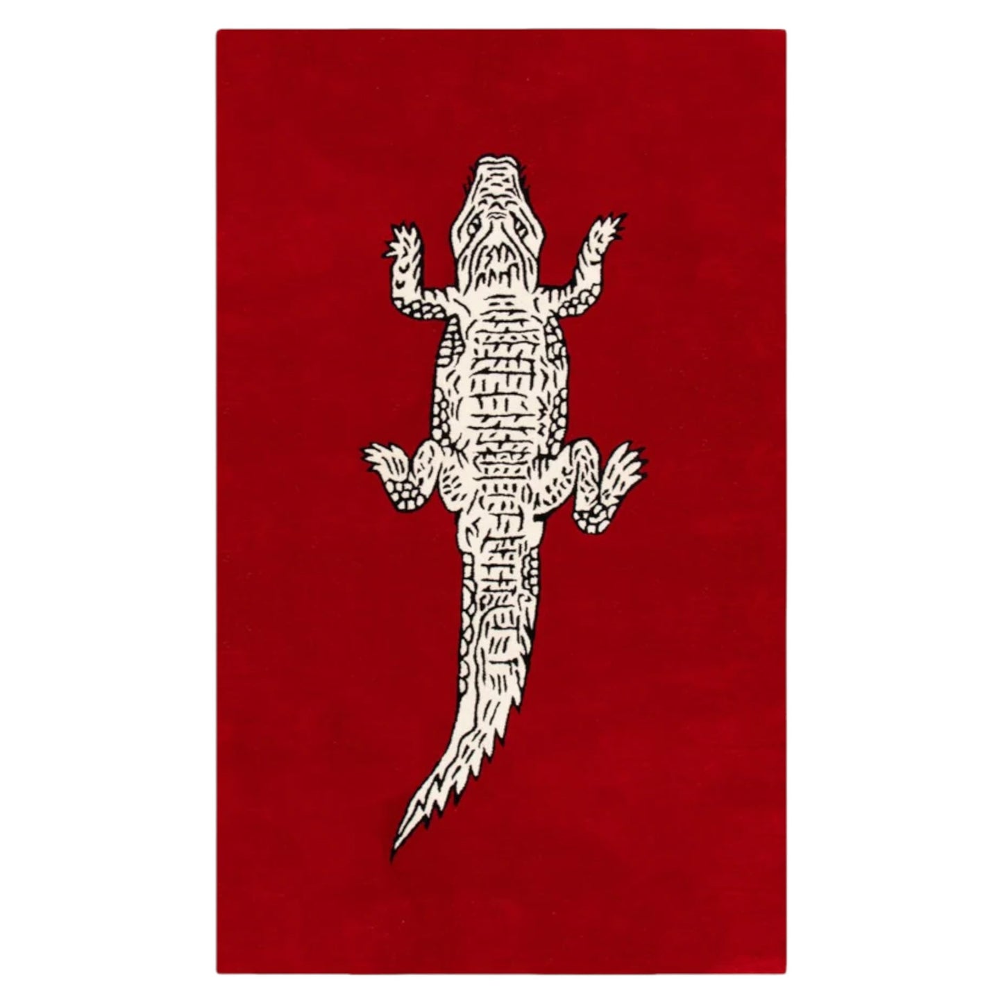 Red Crocodile Handmade Area Rug