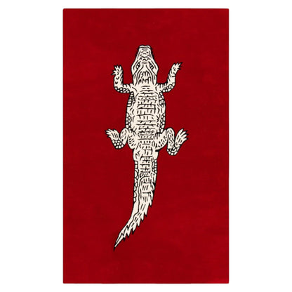 Red Crocodile Handmade Area Rug