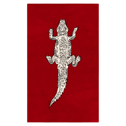 Red Crocodile Handmade Area Rug