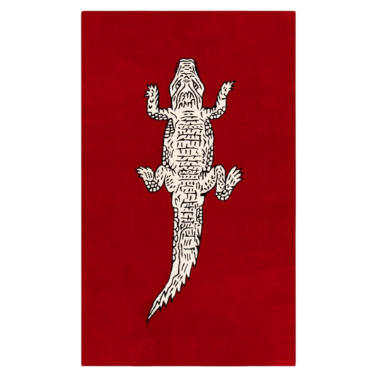 Red Crocodile Handmade Area Rug