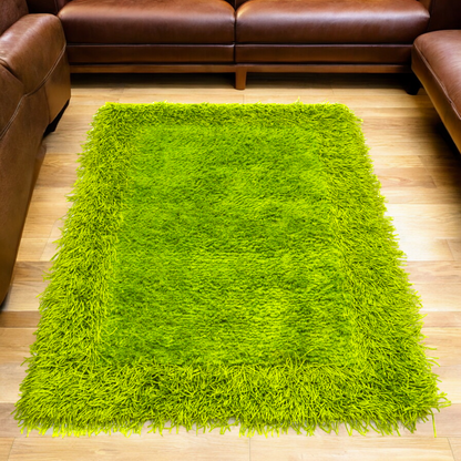 Green Thick Dense Pile Super Soft Rug