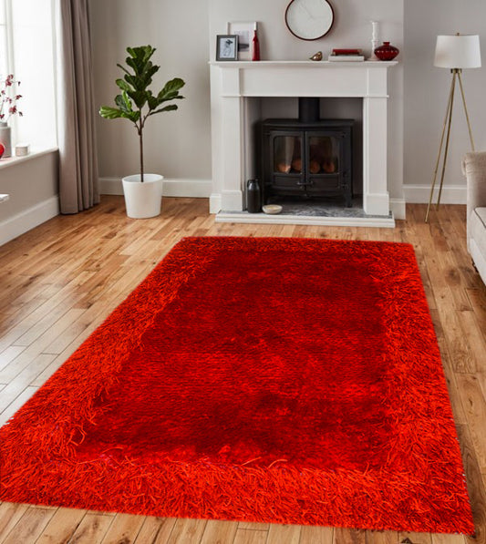 Red Thick Dense Pile Super Soft Rug