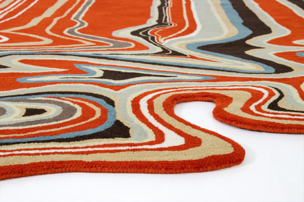Melting Persian Premium Orange Handmade Area Rug