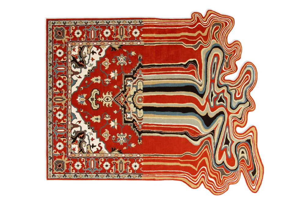 Melting Persian Premium Orange Handmade Area Rug